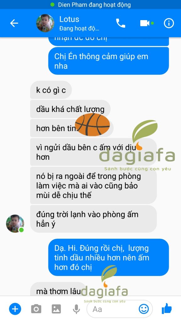 Chị Én khen mùi tinh dầu tràm Dagiafa